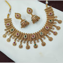 NAFJ Crystal Stone And Pearl Necklace Set