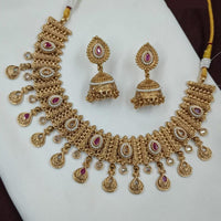 NAFJ Crystal Stone And Pearl Necklace Set