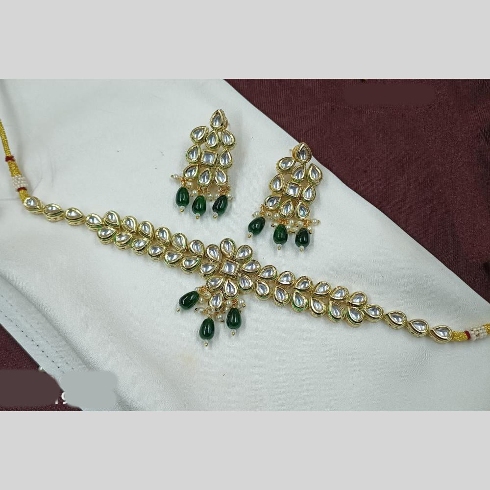 NAFJ Kundan And Beads Choker Necklace Set