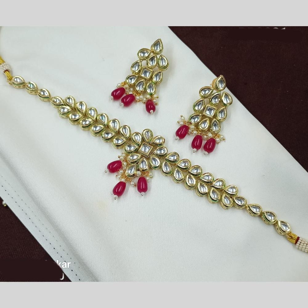 NAFJ Kundan And Beads Choker Necklace Set