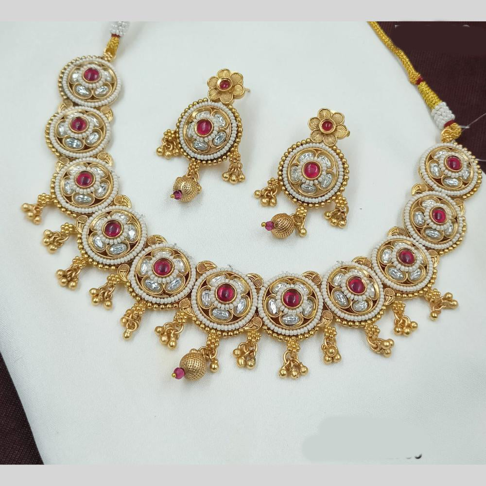 NAFJ Kundan And Beads Necklace Set