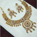 NAFJ Kundan And Beads Meenakari Necklace Set