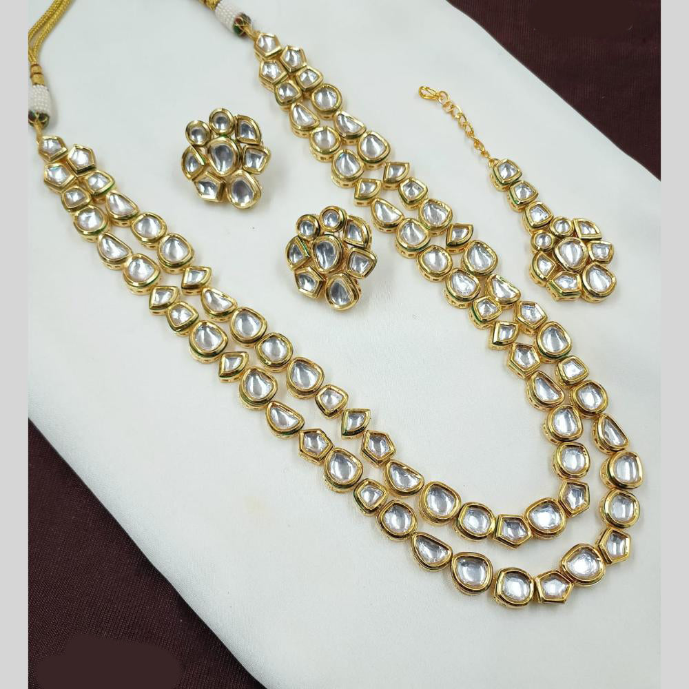 NAFJ Kundan Long Necklace Set