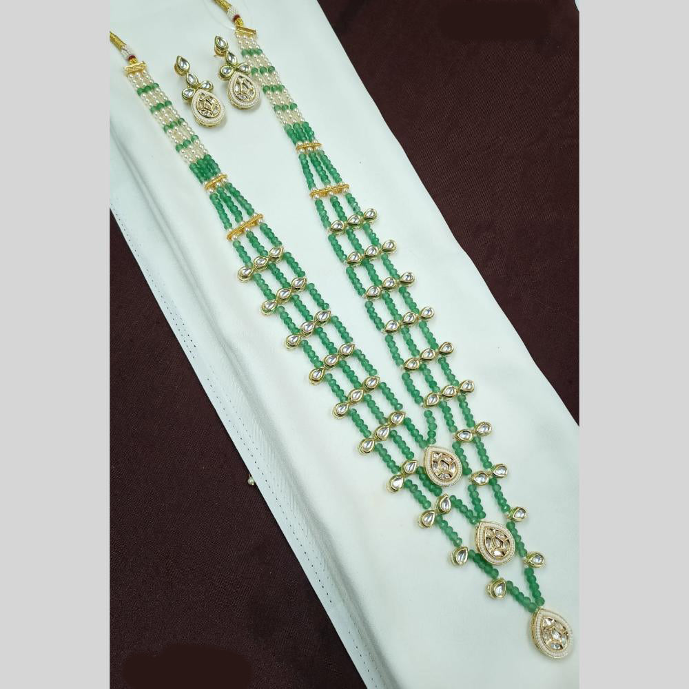 NAFJ Polki Kundan Long Necklace Set