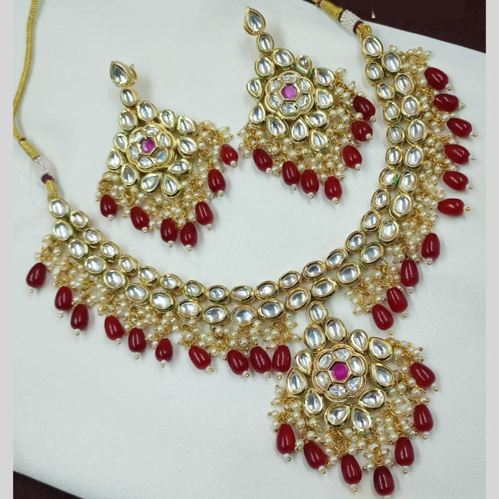 NAFJ Kundan And Beads Necklace Set