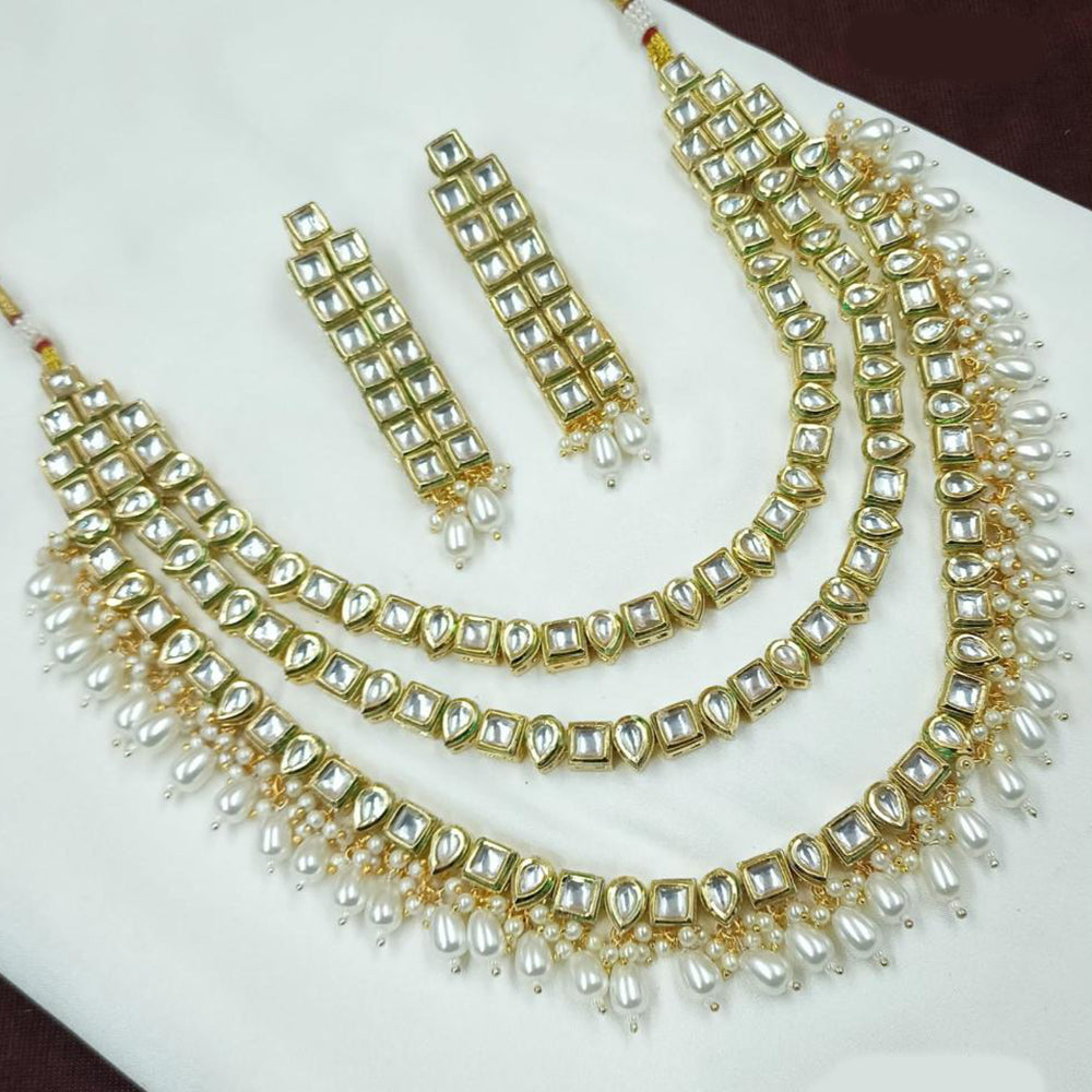 NAFJ Kundan And Beads Necklace Set