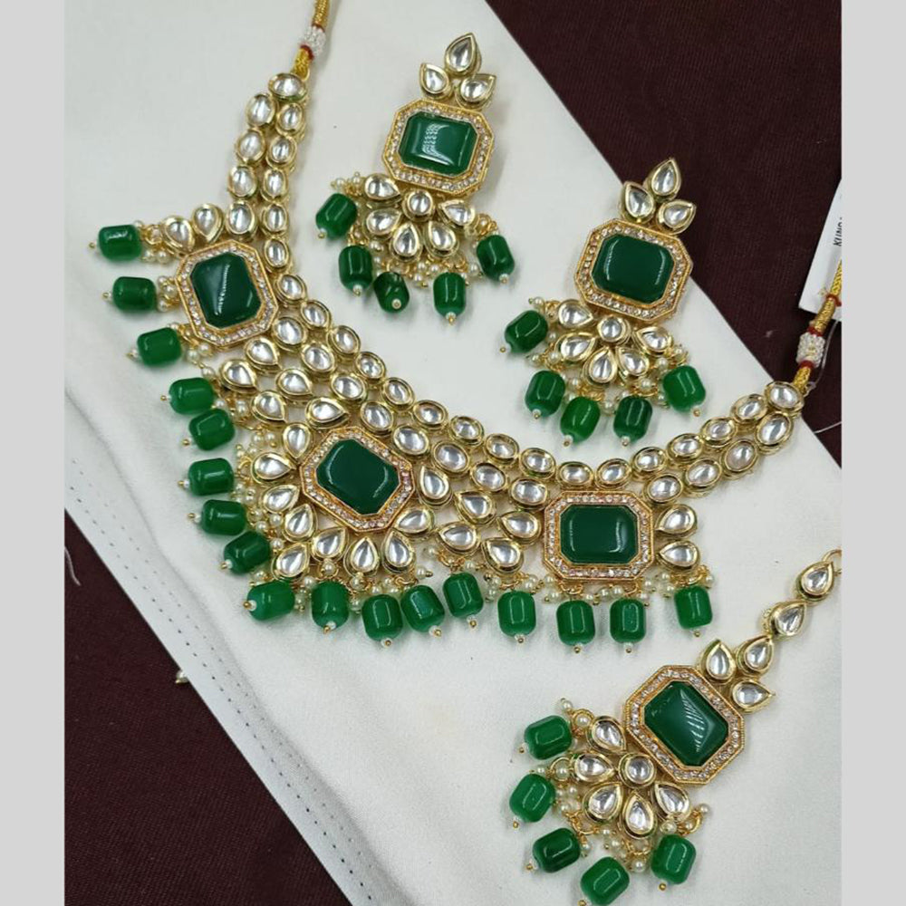NAFJ Kundan And Beads Necklace Set