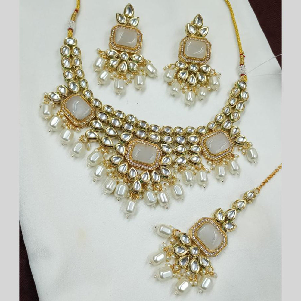 NAFJ Kundan And Beads Necklace Set