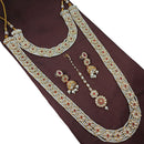 NAFJ Kundan And Pearl Double Necklace Set