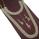 NAFJ Kundan And Pearl Double Necklace Set