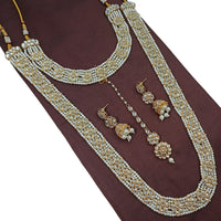 NAFJ Kundan And Pearl Double Necklace Set