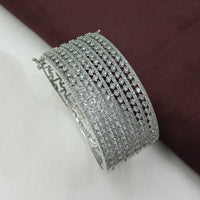 NAFJ Fashionable Rhodium Plated Austrian Stone Delicate Openable Bracelet 