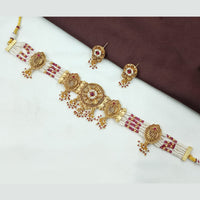 NAFJ Antique Choker with Pota Stone and Beads Necklace Set