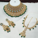 NAFJ Kundan and Pearls Choker with Matching Mangtikka Necklace Set