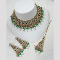 NAFJ Crystal Stone And Pearl Necklace Set Elegant Jewelery For All Festivals
