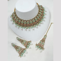 NAFJ Crystal Stone And Pearl Necklace Set Elegant Jewelery For All Festivals