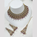 NAFJ Crystal Stone And Pearl Necklace Set Elegant Jewelery For All Festivals