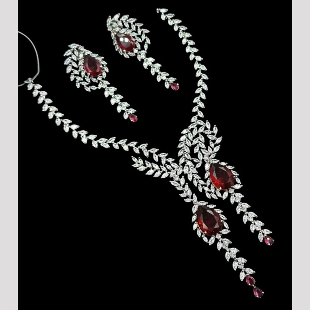 NAFJ Glamour Gleam American Diamonds Necklace Set