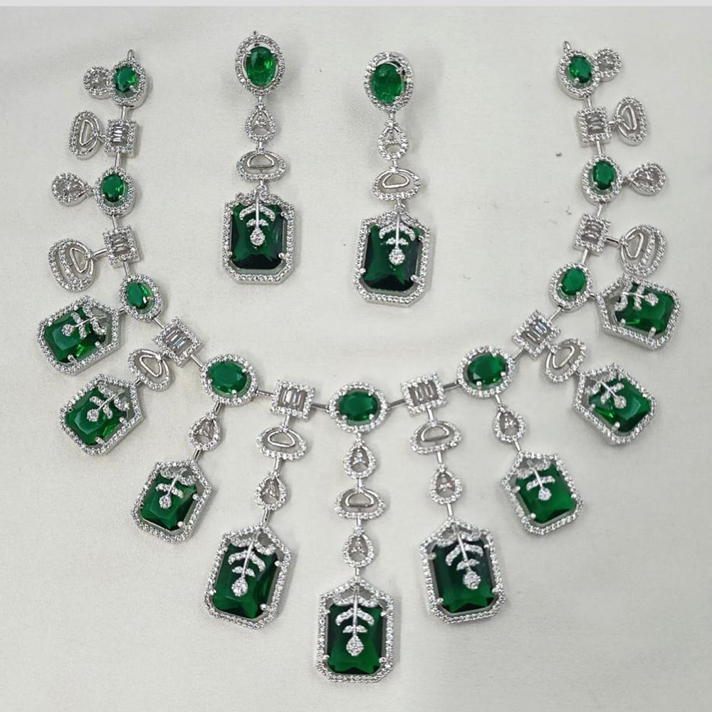 NAFJ Majestic Shine American Diamonds Necklace Set