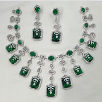 NAFJ Majestic Shine American Diamonds Necklace Set