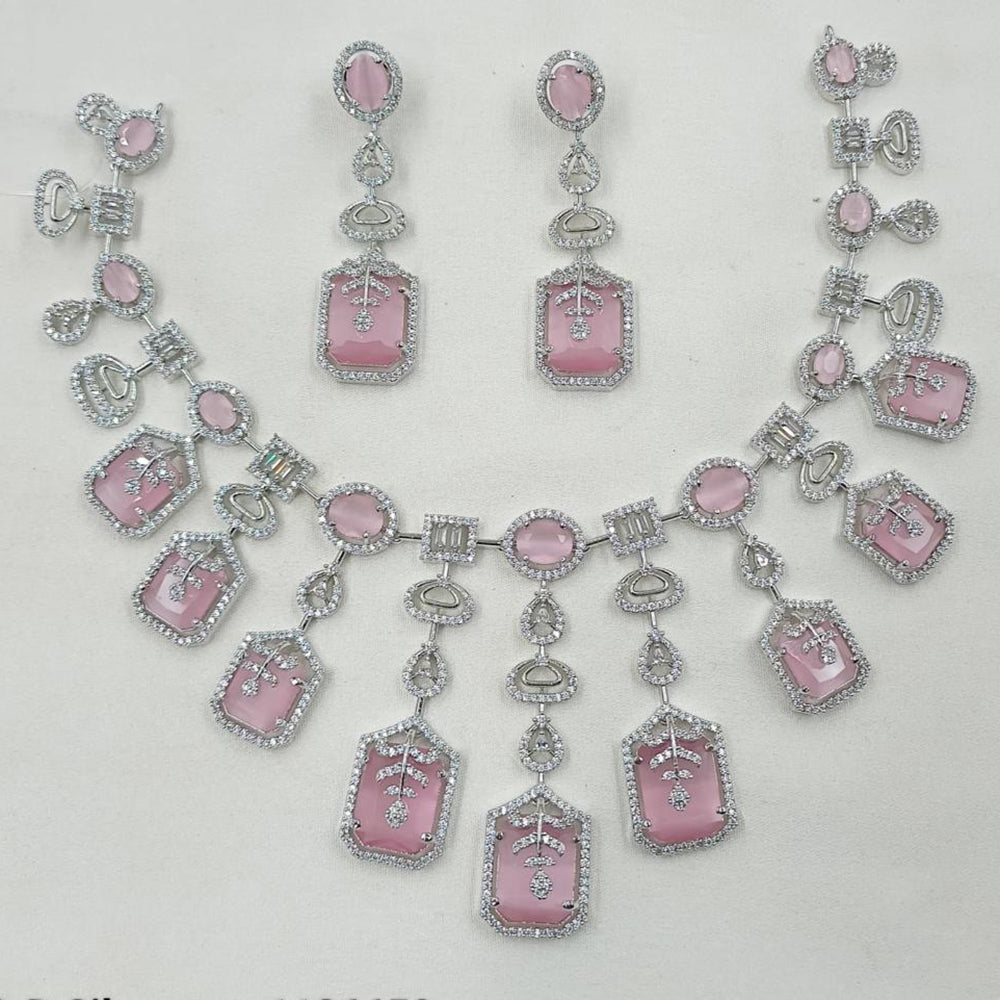 NAFJ Majestic Shine American Diamonds Necklace Set
