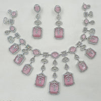 NAFJ Majestic Shine American Diamonds Necklace Set
