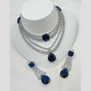 NAFJ Trendy American Diamonds For Glam Nights Necklace Set