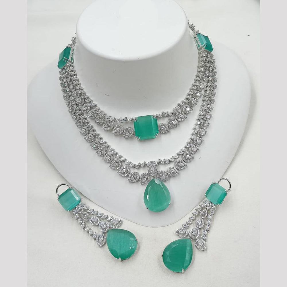 NAFJ Trendy American Diamonds For Glam Nights Necklace Set