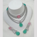 NAFJ Trendy American Diamonds For Glam Nights Necklace Set