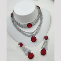 NAFJ Trendy American Diamonds For Glam Nights Necklace Set
