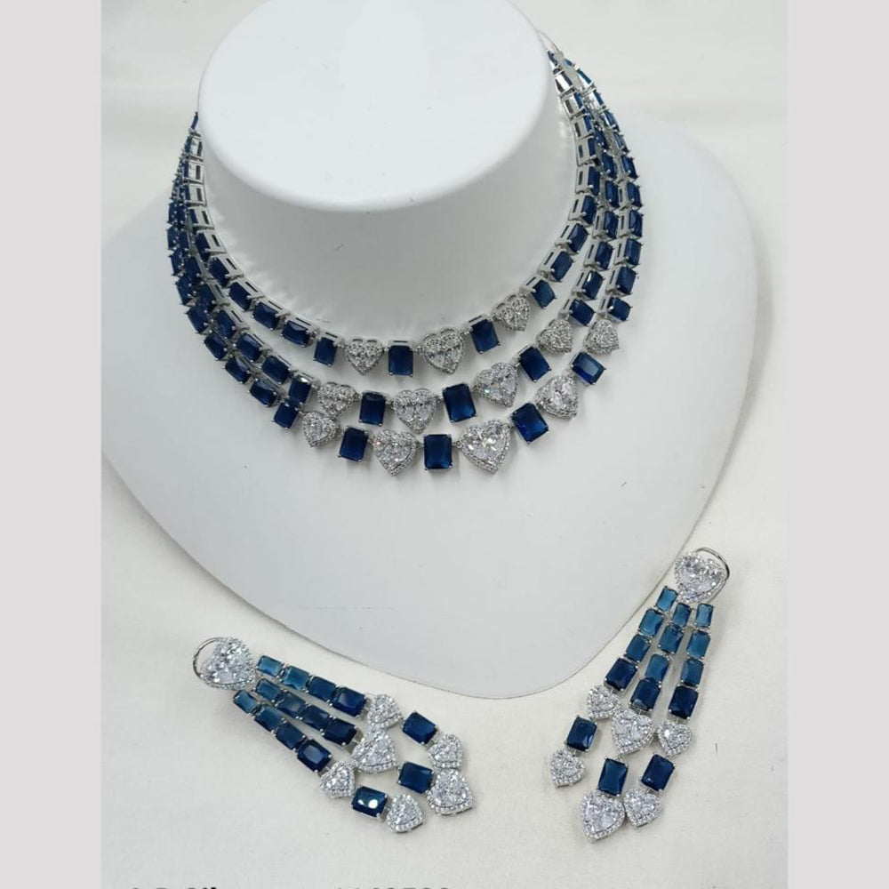 NAFJ Sparkling American Daimonds For Modern Elegance Necklace Set