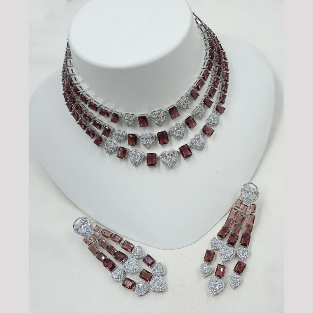 NAFJ Sparkling American Daimonds For Modern Elegance Necklace Set