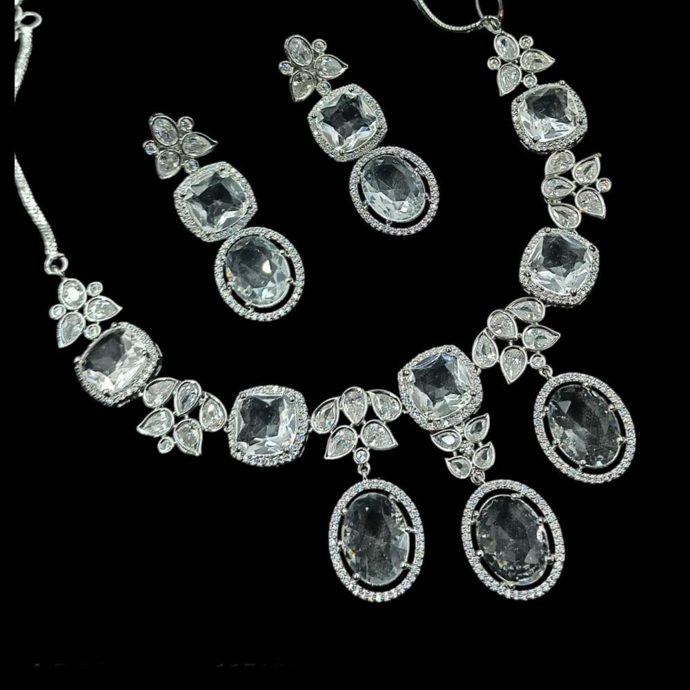 NAFJ Sparkling Crystal And Austrian Stone Designer Necklace Set