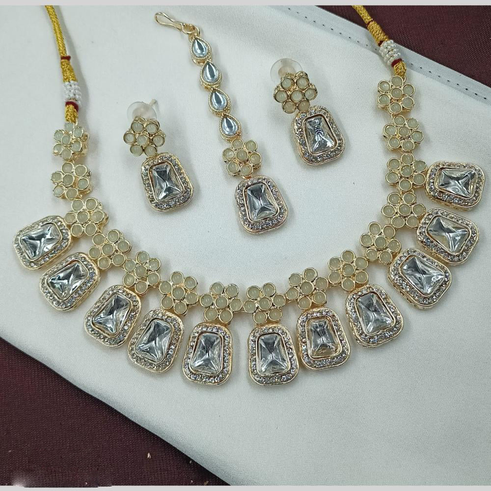 NAFJ Kunda Stone And Pota Stone Necklace Set