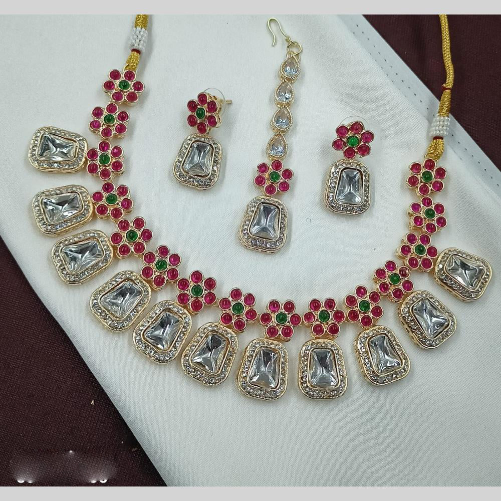 NAFJ Kunda Stone And Pota Stone Necklace Set