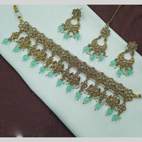 NAFJ Crystal Stone Pearl  And Beads Necklace Set