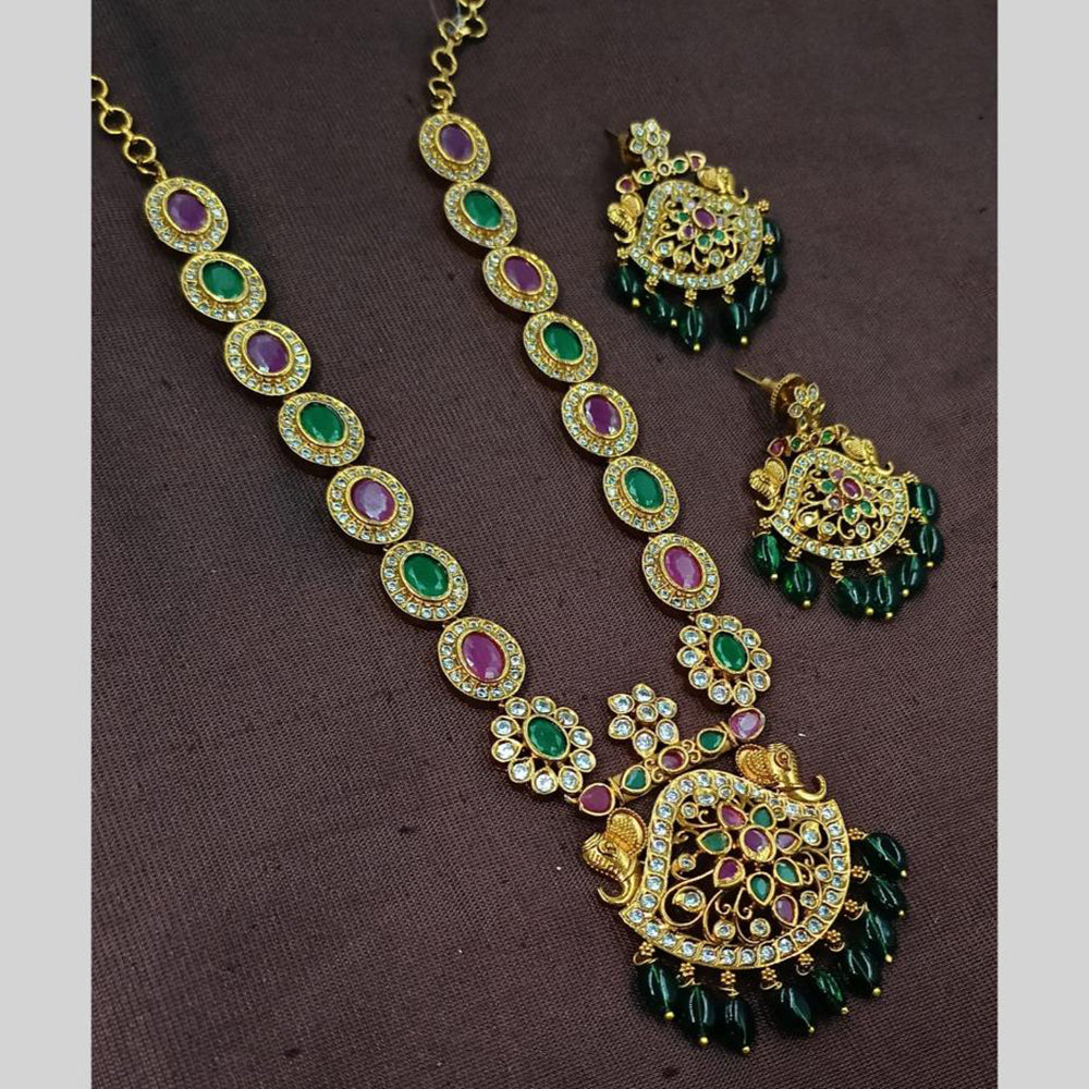 NAFJ Antique Polish Pota And Austrian Stone Necklace Set