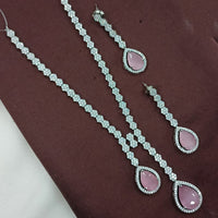 NAFJ  Long Necklace Set Sparkling American Diamond Elegance