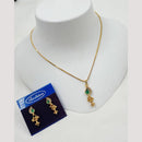 NAFJ Elegant Pota Stone And Austrian Stone Chain Pendant Set