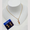 NAFJ Elegant Pota Stone And Austrian Stone Chain Pendant Set