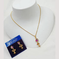 NAFJ Elegant Pota Stone And Austrian Stone Chain Pendant Set