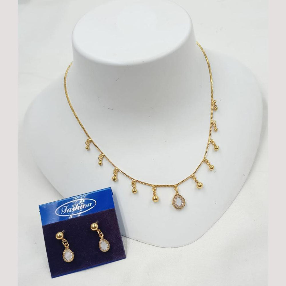 NAFJ Trendy Pota Stone And Austrian Stone Fashion Necklace Set