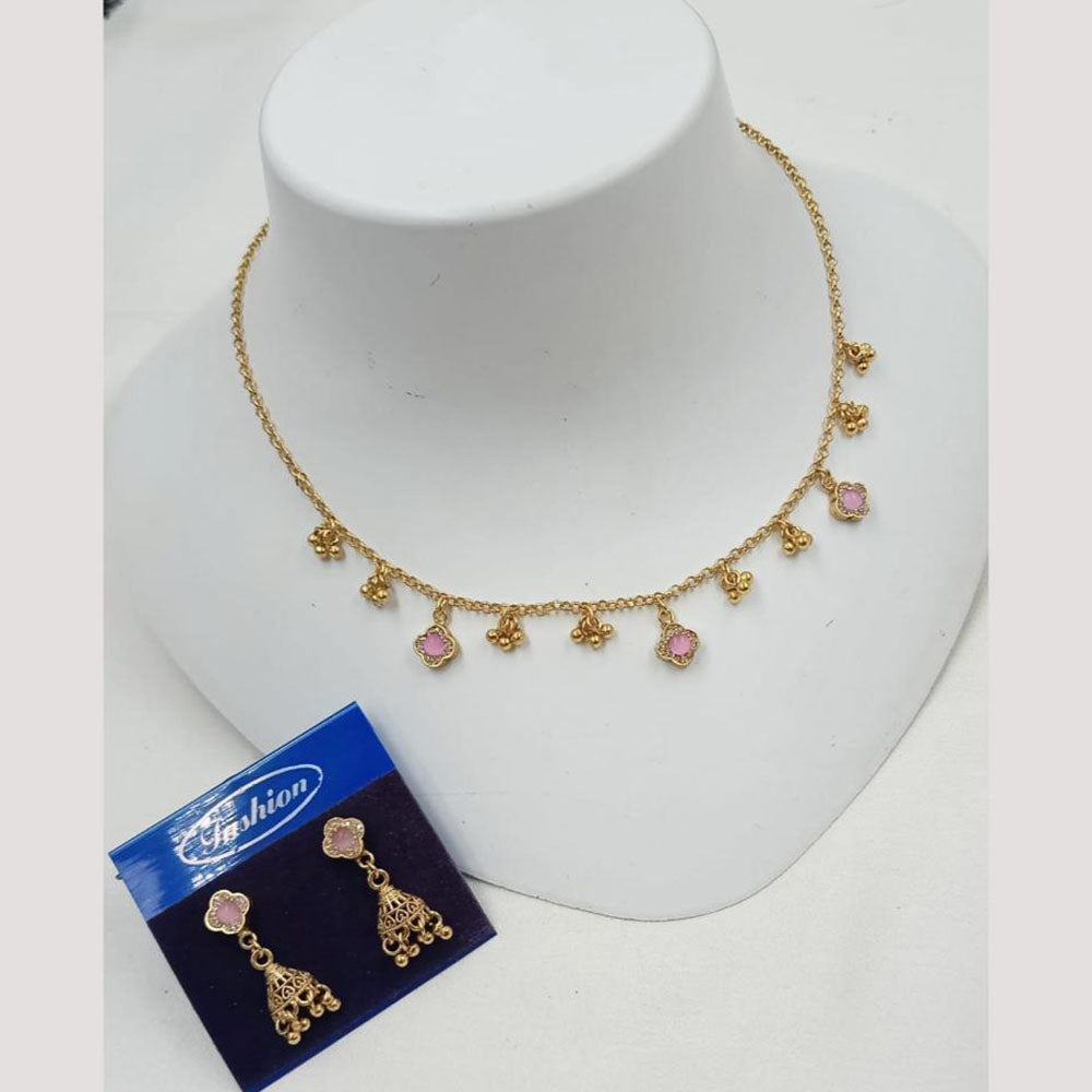 NAFJ Trendy Pota Stone And Austrian Stone Fashion Necklace Set