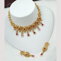 NAFJ Luxury Pota Stone And Meenakari Finish Choker Necklace Set