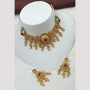 NAFJ Luxury Pota Stone And Pearl Finish Choker Necklace Set