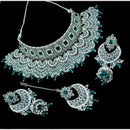 NAFJ Elegant Crystal Stone Pearl And Beads Choker Necklace Set