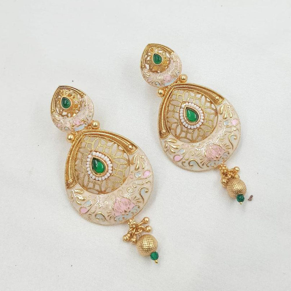 NAFJ Traditional Teardrop Meenakari Dangler Earrings
