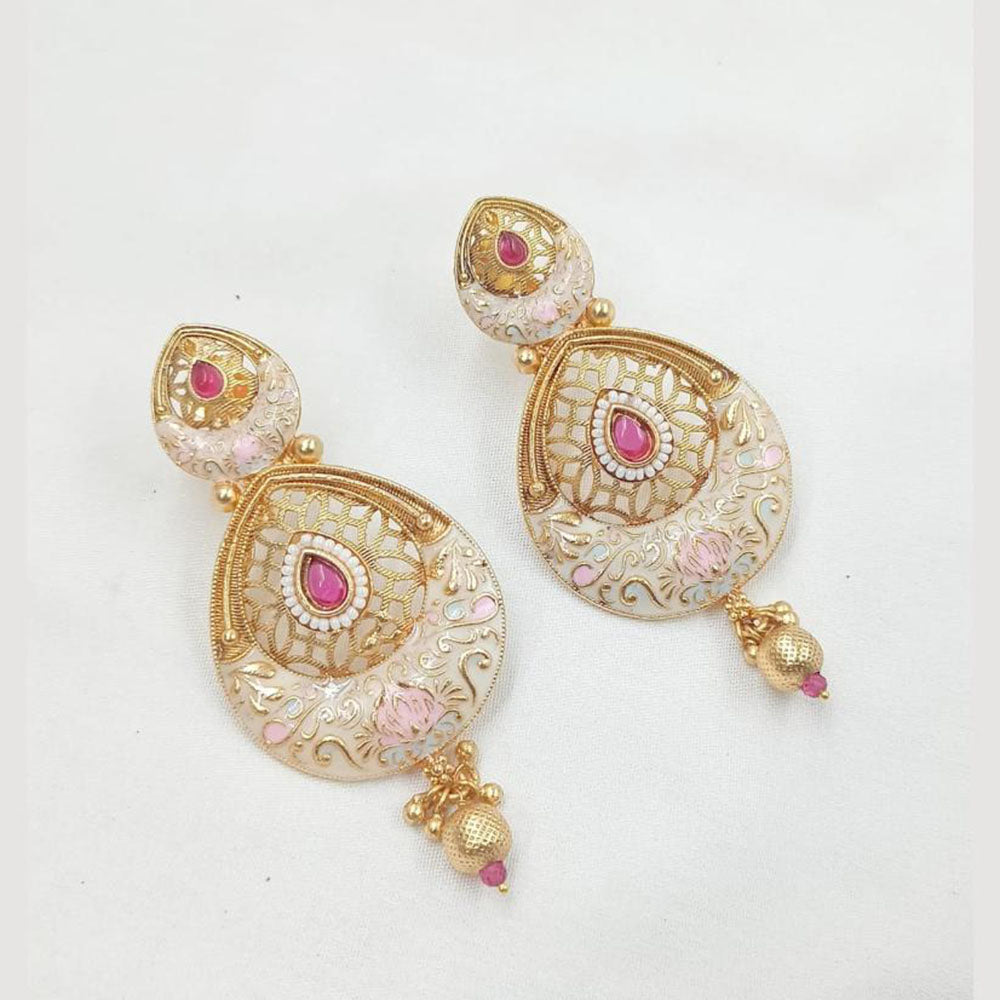 NAFJ Traditional Teardrop Meenakari Dangler Earrings