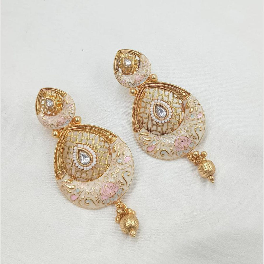 NAFJ Traditional Teardrop Meenakari Dangler Earrings