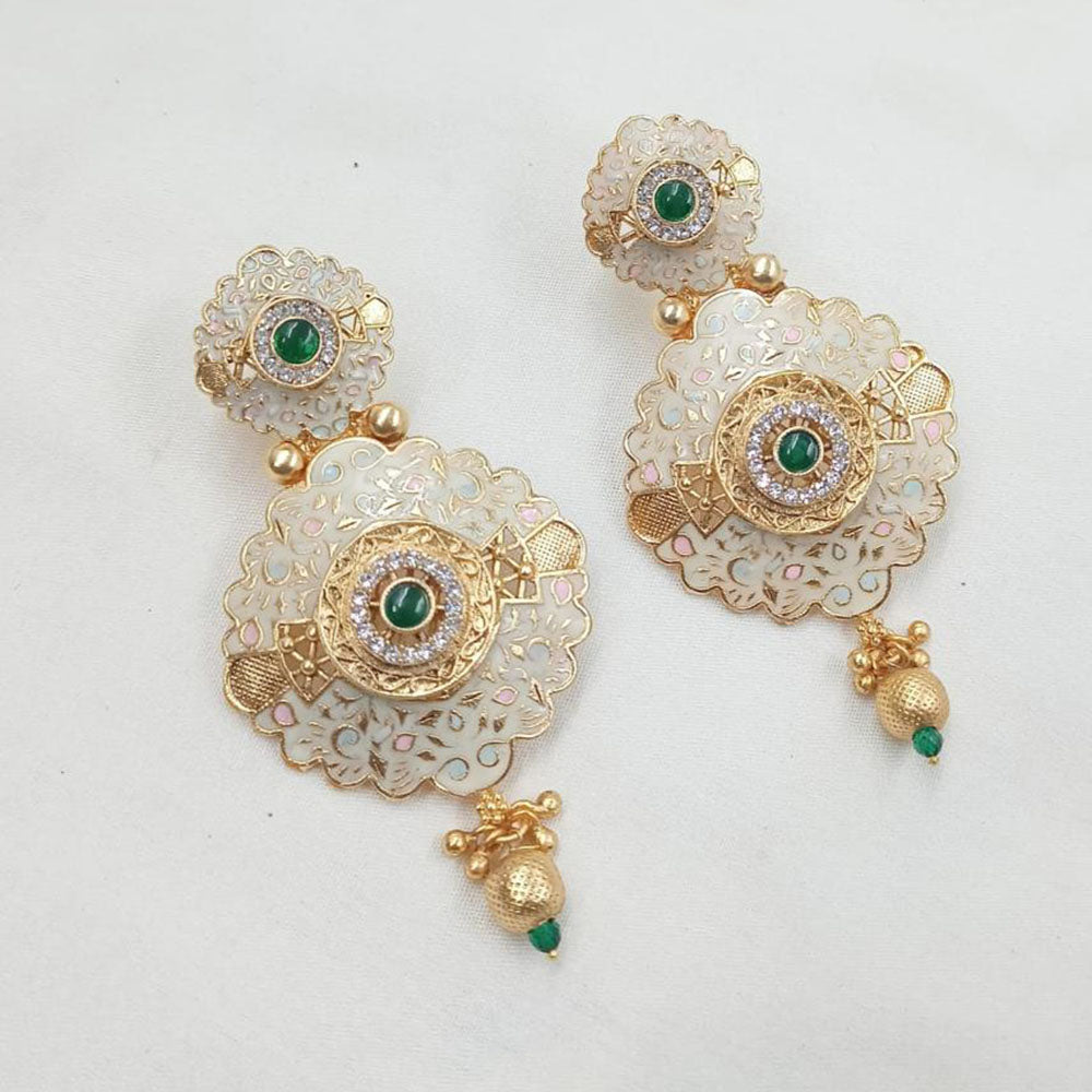 NAFJ Traditional Floral Meenakari Dangler Earrings